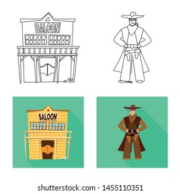 Isolated object of texas and history logo. Collection of texas and culture stock symbol for web.