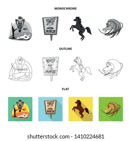 Isolated object of texas and history sign. Set of texas and culture vector icon for stock.