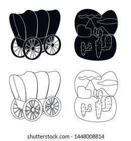 Isolated object of texas and history sign. Set of texas and culture vector icon for stock.