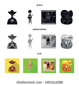Isolated object of texas and history symbol. Collection of texas and culture stock vector illustration.
