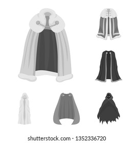 Isolated object of textile and cloth icon. Collection of textile and clothing stock symbol for web.