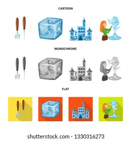 Isolated object of texture  and frozen  icon. Collection of texture  and transparent  stock vector illustration.