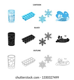 Isolated object of texture  and frozen  icon. Set of texture  and transparent  stock vector illustration.