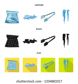 Isolated object of texture  and frozen  icon. Collection of texture  and transparent  stock vector illustration.