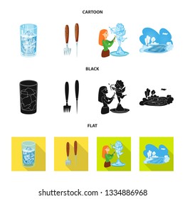 Isolated object of texture  and frozen  icon. Collection of texture  and transparent  stock vector illustration.