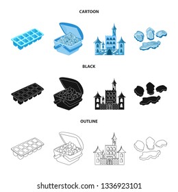 Isolated object of texture  and frozen  icon. Collection of texture  and transparent  stock vector illustration.