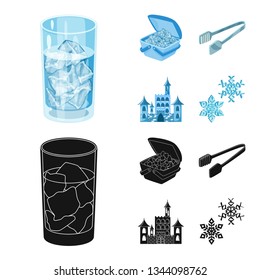 Isolated object of texture  and frozen  icon. Collection of texture  and transparent  stock symbol for web.