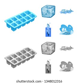 Isolated object of texture  and frozen  icon. Collection of texture  and transparent  stock vector illustration.