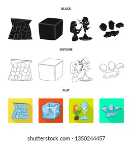 Isolated object of texture  and frozen  icon. Collection of texture  and transparent  vector icon for stock.