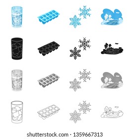 Isolated object of texture  and frozen  icon. Collection of texture  and transparent  stock vector illustration.