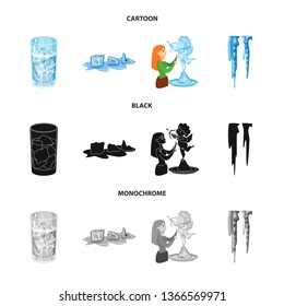 Isolated object of texture  and frozen  icon. Collection of texture  and transparent  stock vector illustration.