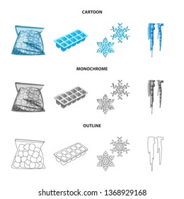 Isolated object of texture  and frozen  icon. Collection of texture  and transparent  vector icon for stock.