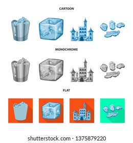 Isolated object of texture  and frozen  icon. Collection of texture  and transparent  stock symbol for web.