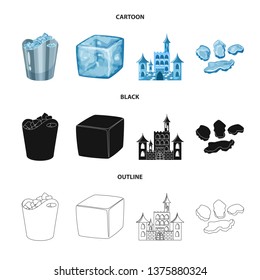 Isolated object of texture  and frozen  icon. Collection of texture  and transparent  vector icon for stock.