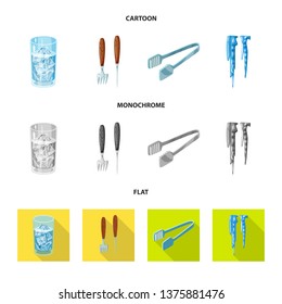 Isolated object of texture  and frozen  icon. Collection of texture  and transparent  stock vector illustration.