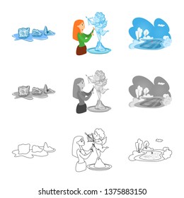 Isolated object of texture  and frozen  icon. Collection of texture  and transparent  stock symbol for web.