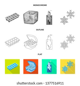 Isolated object of texture  and frozen  icon. Set of texture  and transparent  stock symbol for web.