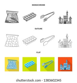 Isolated object of texture  and frozen  icon. Set of texture  and transparent  stock symbol for web.