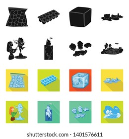 Isolated object of texture  and frozen  icon. Set of texture  and transparent  stock vector illustration.