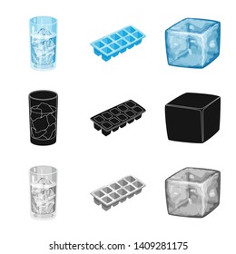 Isolated object of texture  and frozen  icon. Set of texture  and transparent  stock symbol for web.