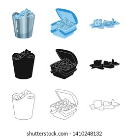 Isolated object of texture  and frozen  icon. Collection of texture  and transparent  vector icon for stock.