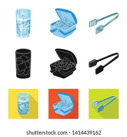 Isolated object of texture  and frozen  icon. Set of texture  and transparent  stock vector illustration.