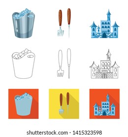 Isolated object of texture  and frozen  icon. Set of texture  and transparent  vector icon for stock.