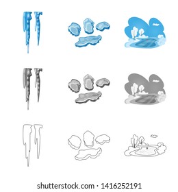 Isolated object of texture  and frozen  icon. Set of texture  and transparent  stock symbol for web.