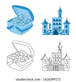 Isolated object of texture and frozen icon. Set of texture and transparent stock vector illustration.