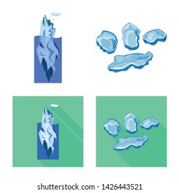 Isolated object of texture and frozen icon. Set of texture and transparent vector icon for stock.