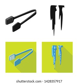 Isolated object of texture and frozen icon. Collection of texture and transparent vector icon for stock.