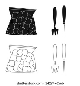 Isolated object of texture and frozen icon. Collection of texture and transparent vector icon for stock.