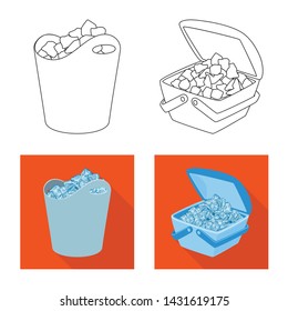 Isolated object of texture and frozen icon. Collection of texture and transparent stock vector illustration.
