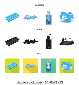 Isolated object of texture and frozen icon. Set of texture and transparent stock vector illustration.