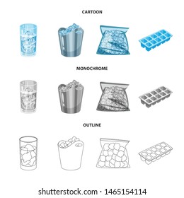 Isolated object of texture and frozen icon. Collection of texture and transparent vector icon for stock.