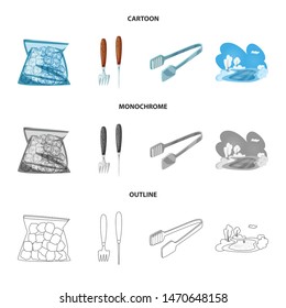 Isolated object of texture and frozen icon. Set of texture and transparent stock symbol for web.