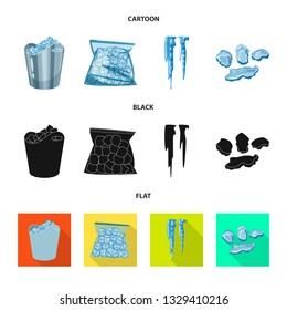 Isolated object of texture  and frozen  logo. Set of texture  and transparent  stock vector illustration.
