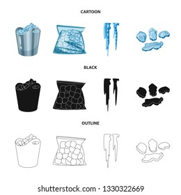 Isolated object of texture  and frozen  logo. Collection of texture  and transparent  stock symbol for web.