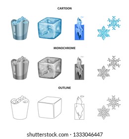 Isolated object of texture  and frozen  logo. Set of texture  and transparent  stock vector illustration.