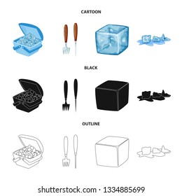 Isolated object of texture  and frozen  logo. Set of texture  and transparent  stock vector illustration.