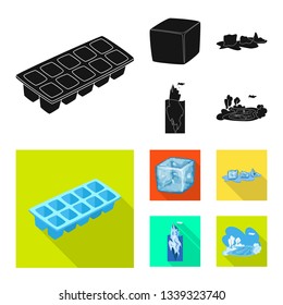 Isolated object of texture  and frozen  logo. Collection of texture  and transparent  vector icon for stock.