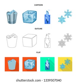 Isolated object of texture  and frozen  logo. Collection of texture  and transparent  stock symbol for web.