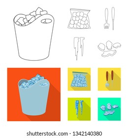 Isolated object of texture  and frozen  logo. Collection of texture  and transparent  stock symbol for web.