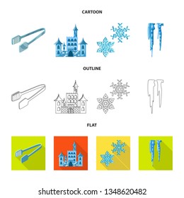 Isolated object of texture  and frozen  logo. Collection of texture  and transparent  stock symbol for web.