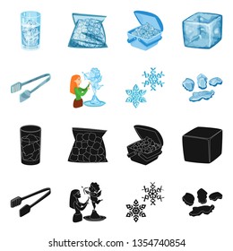 Isolated object of texture  and frozen  logo. Collection of texture  and transparent  stock vector illustration.