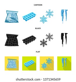 Isolated object of texture  and frozen  logo. Collection of texture  and transparent  vector icon for stock.