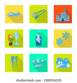 Isolated object of texture  and frozen  logo. Collection of texture  and transparent  vector icon for stock.