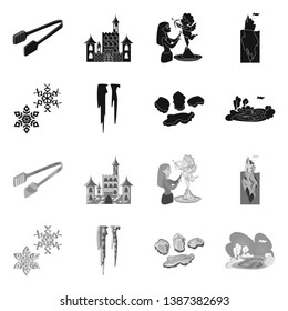 Isolated object of texture  and frozen  logo. Set of texture  and transparent  stock vector illustration.