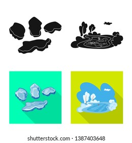 Isolated object of texture  and frozen  logo. Set of texture  and transparent  stock symbol for web.