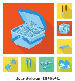 Isolated object of texture  and frozen  logo. Set of texture  and transparent  stock vector illustration.